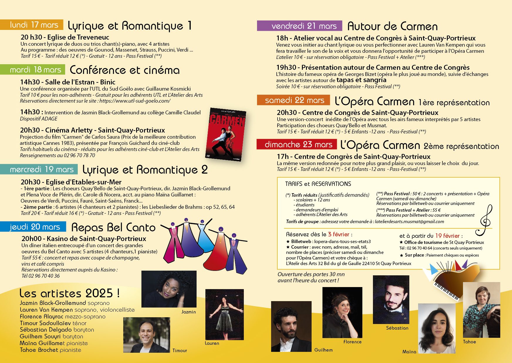 Pages intérieures du programme du festival 2025